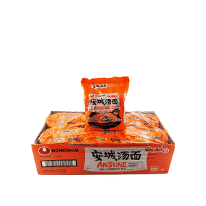 Nongshim Ansung Beef & Fermented Bean Flavor 1 Case (6 family packs) 6.6Lbs