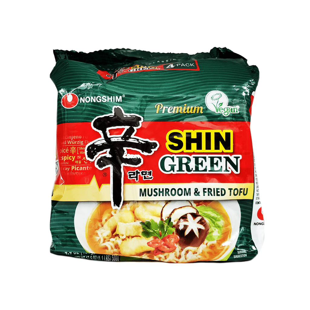 Nongshim Shin Premium Vegan Green Mushroom & Fried Tofu Family pack