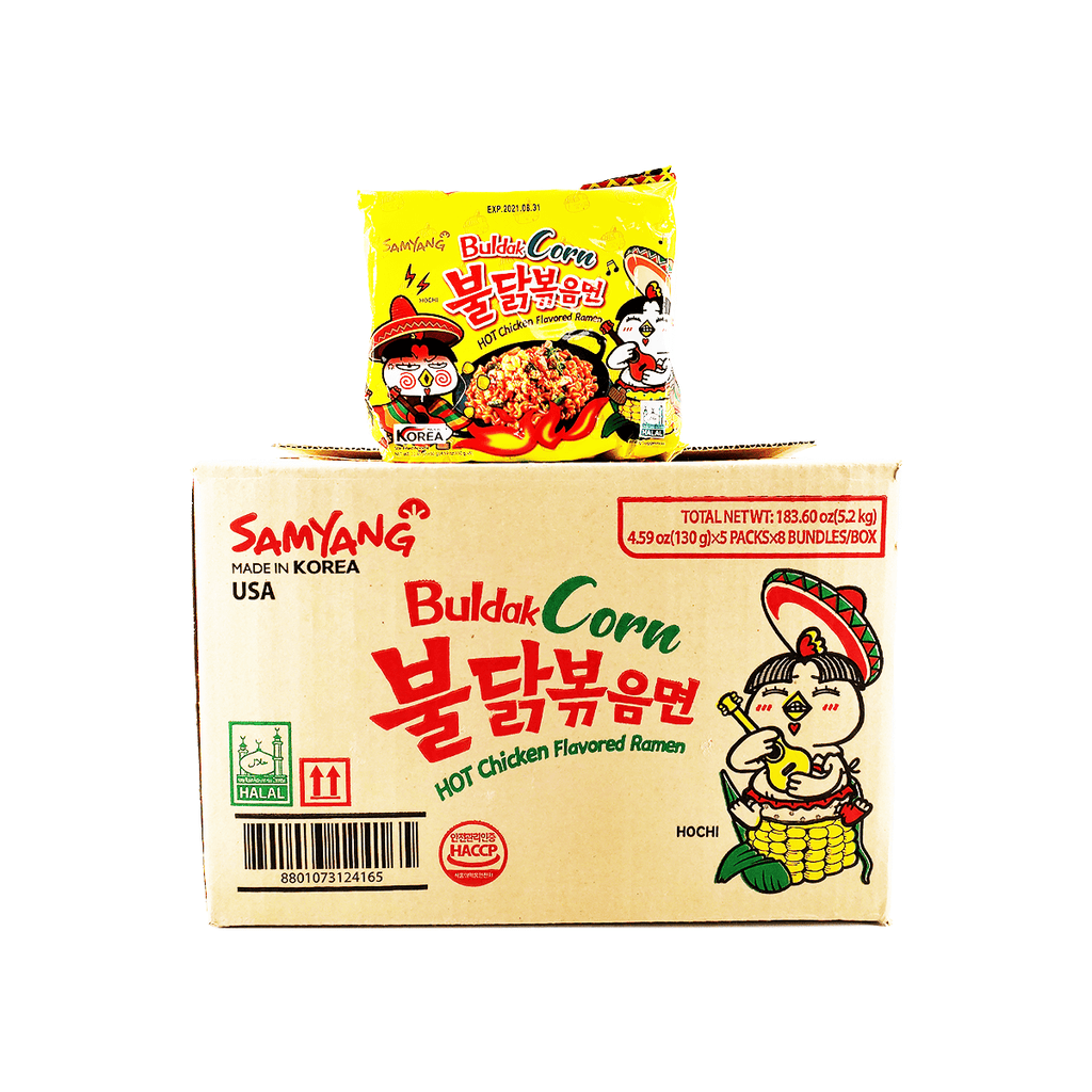 Samyang Buldak Corn Hot Chicken Flavored Ramen Family pack 22.95oz