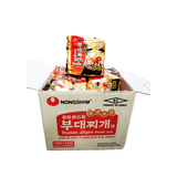 Nongshim Budae Jjigae Noodle Soup, 1 Case (8 family packs), 8.96Lbs