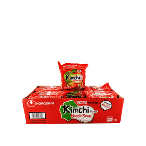 Nongshim Kimchi Flavor Noodle Soup 1 Case (6 family packs) 6.34Lbs