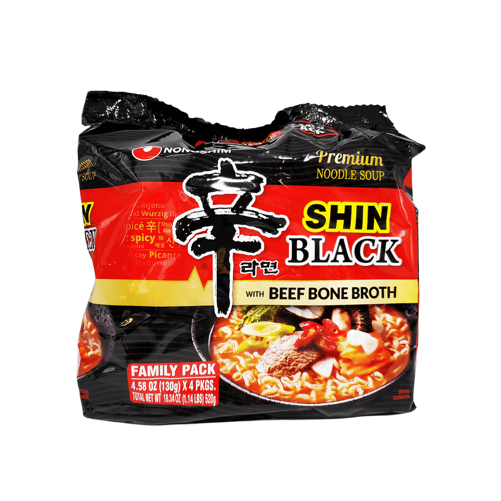 Nongshim Shin Black Noodle Soup Family Pack 18.34oz (4 single packs)