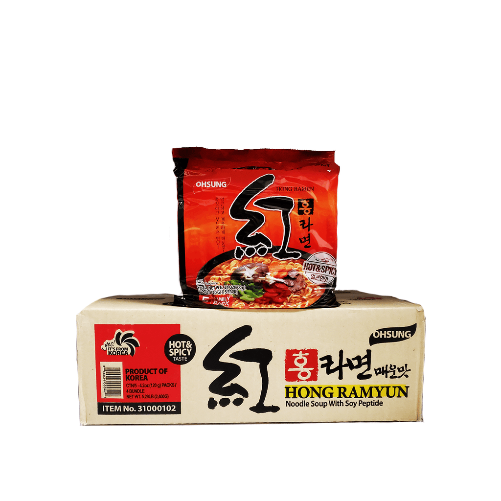Ohsung Hong Ramen Hot & Spciy 1 Case (4 family packs)