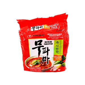 Nongshim Mu Pa Ma Spicy Vegetable Noodle Soup Family pack 17.2oz