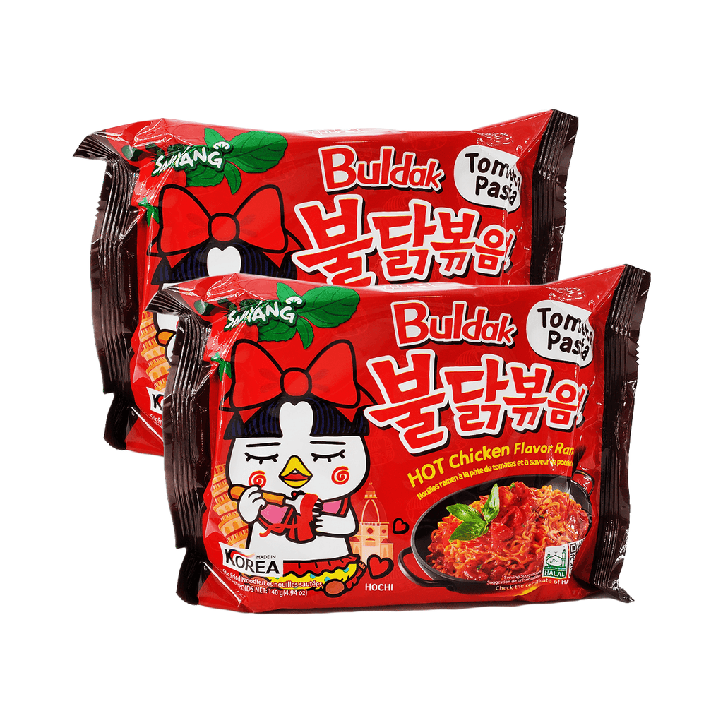 Samyang Buldak Tomato Pasta Hot Chicken Flavored Ramen Single pack Twins 9.88oz