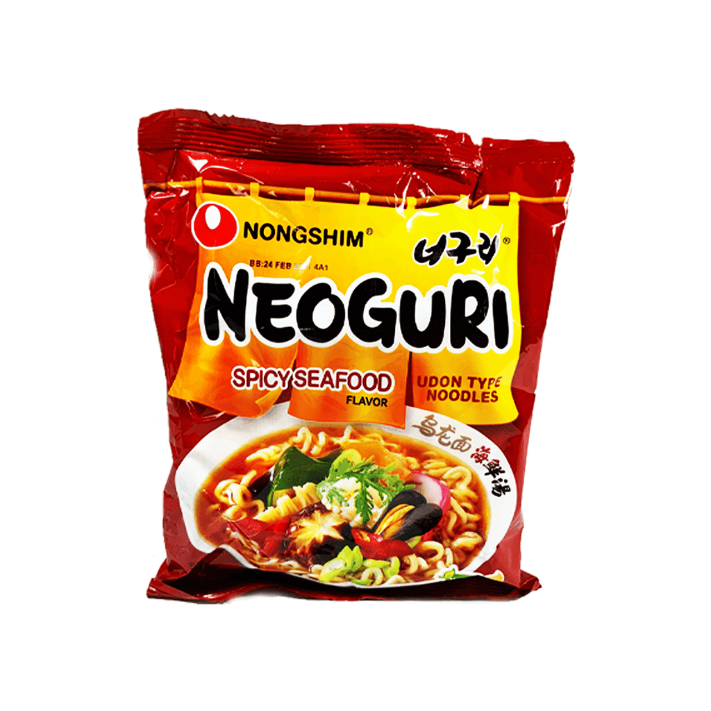 Nongshim Neoguri Noodles, Spicy Seafood, 1 Case (16 single packs), 67.2oz