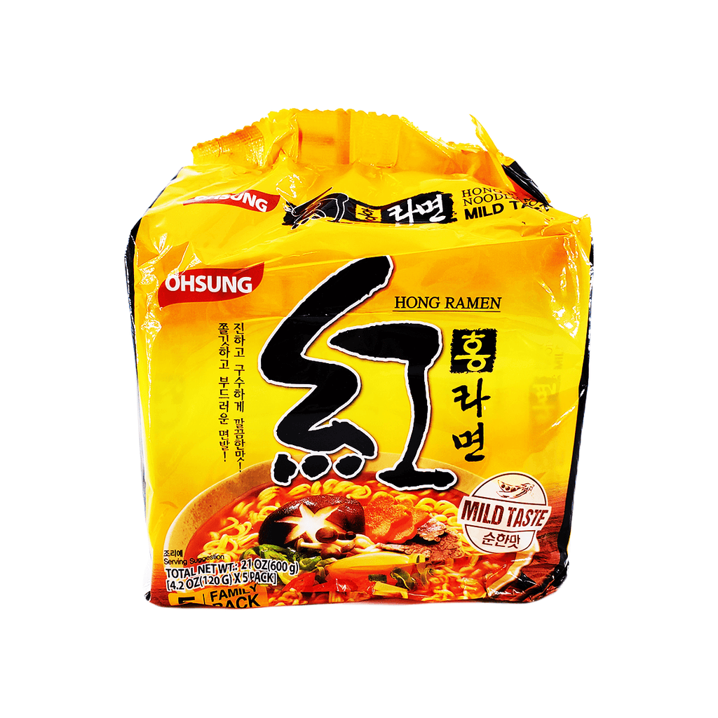 Ohsung Hong Ramen Mild Taste 1 Case (4 family packs) 5.29Lb