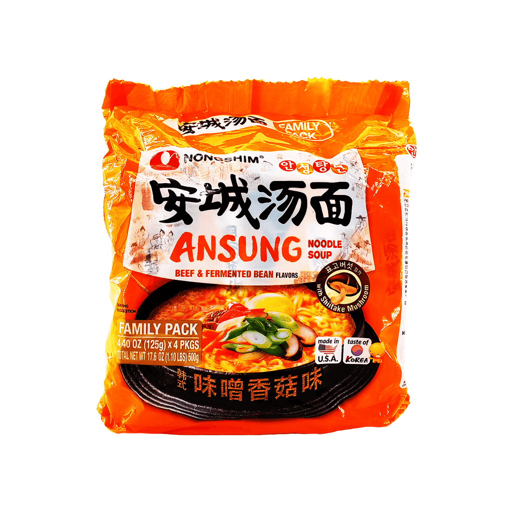 Nongshim Ansung Noodle Soup Beef & Fermented Bean Flavor Family Pack 17.6oz