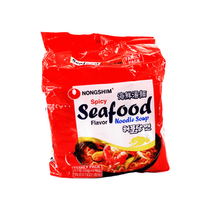 Nongshim Spicy Flavor Seafood Noodle Soup Family Pack 17.64oz